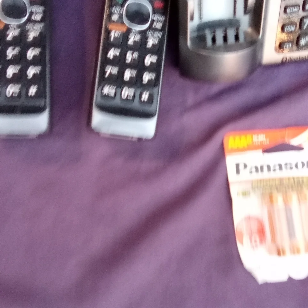 Panasonic Black Cordless Phone System with Multiple Handsets